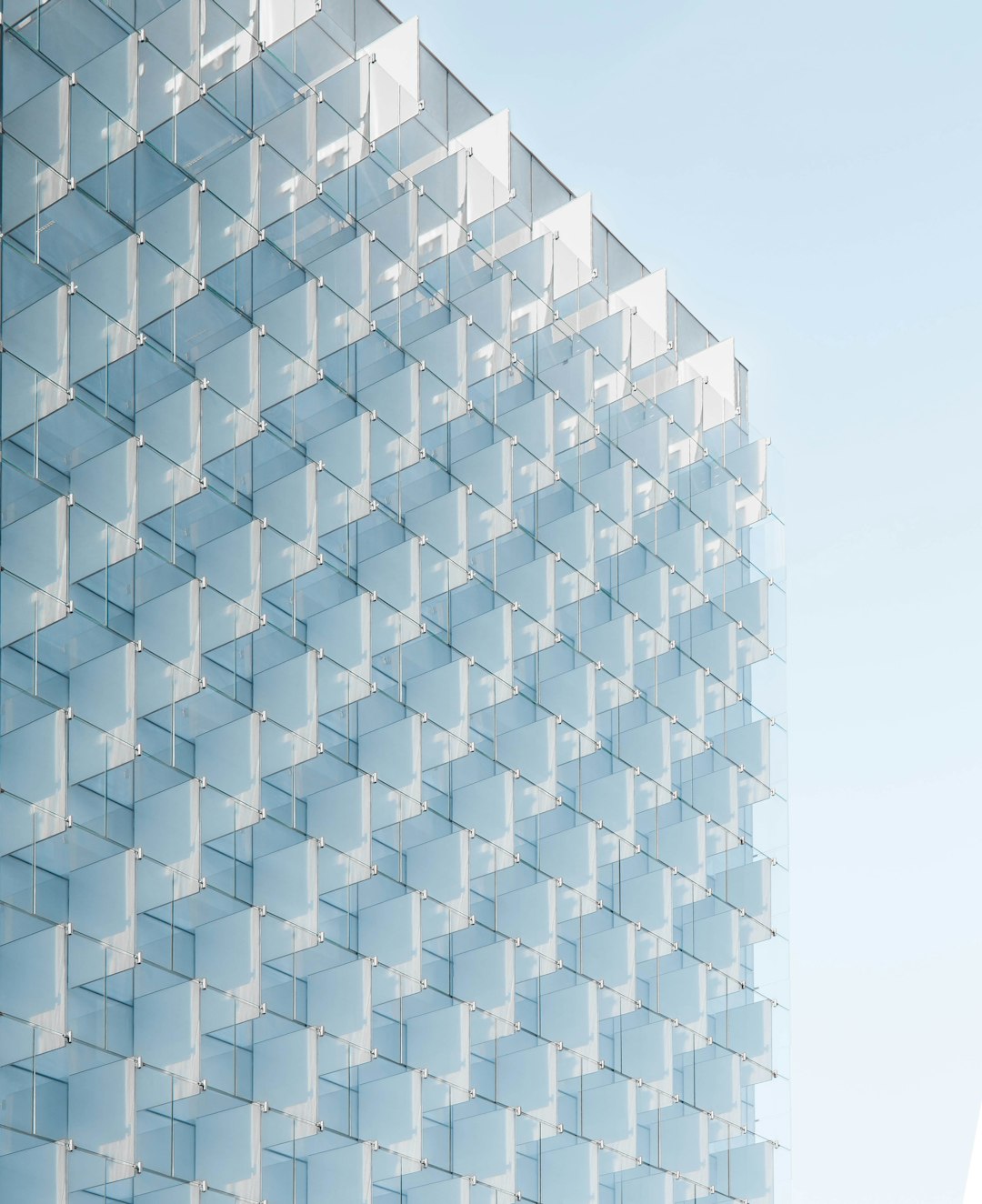 Glass facade of a modern office building